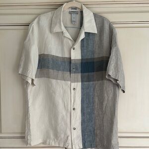 Claiborne 100% Linen Shirt Size M